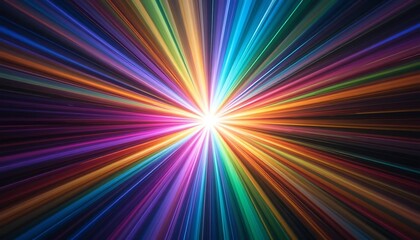 Fototapeta premium Abstract Colorful Radiating Light Streaks Design