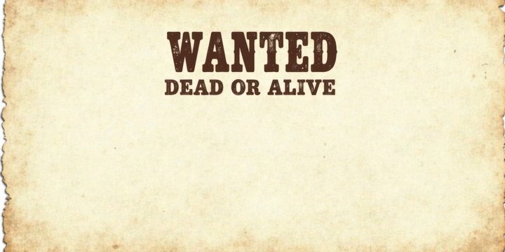 A Vintage Wanted Poster Template Featuring a Grunge Textured Background with Space for Details