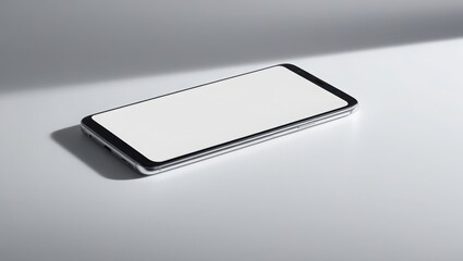 Modern Smartphone Lies on a Plain White Surface