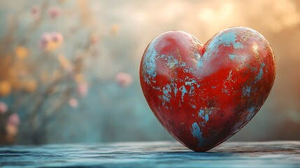 Heart-Shaped Object on a Table

