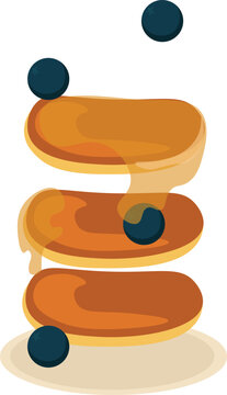 pancakes with blueberries and syrup clip art preview