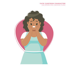 insecure black fat girl cute cartoon character