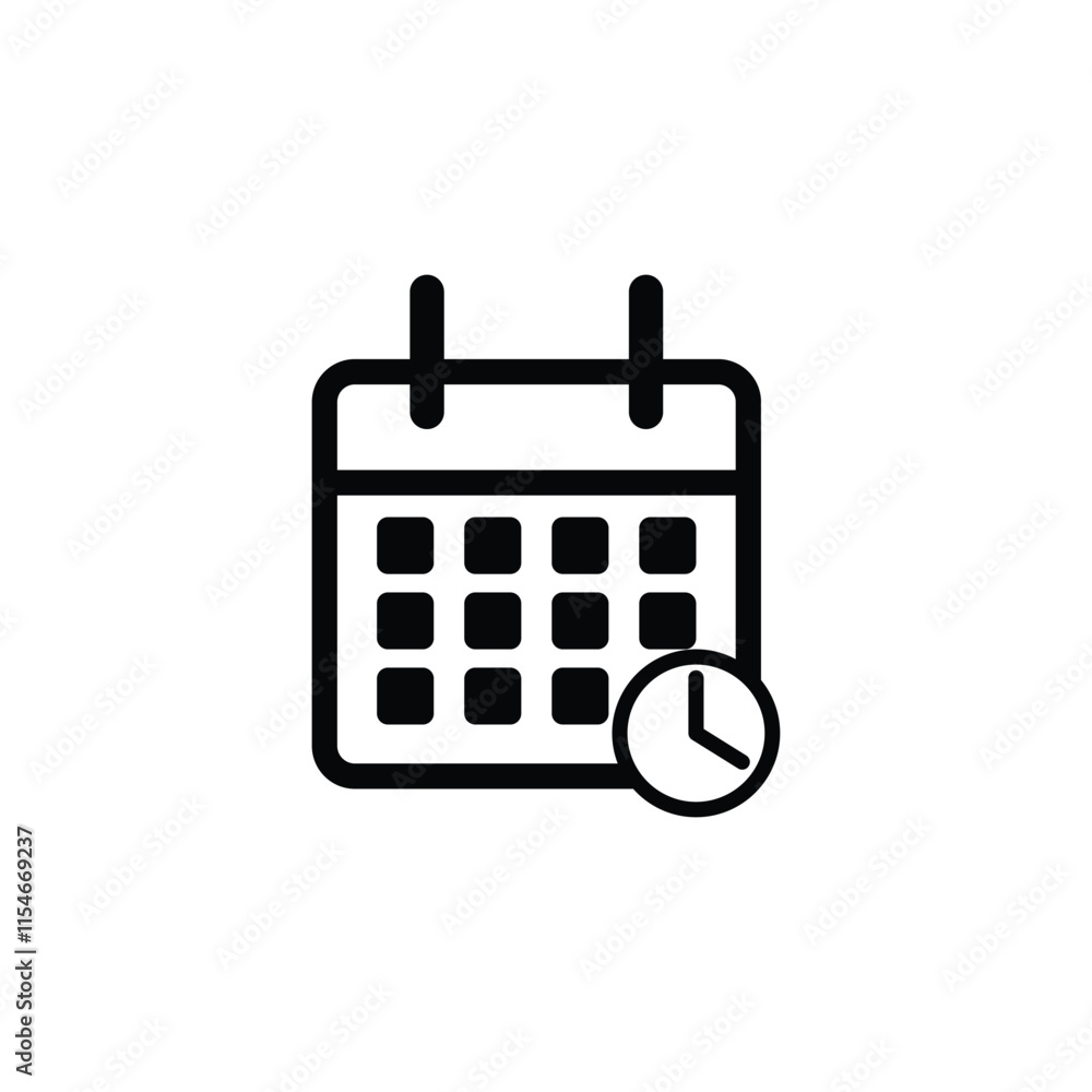 Poster calendar line icon/symbol. calendar or appointment schedule flat icon icon for apps and websites. ve
