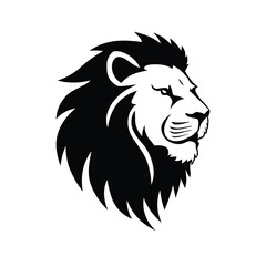 Lion head Silhouette Vector concept illustration in black & white colors Lion head artwork  