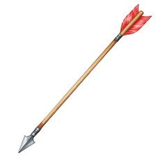 Dynamic Arrow Illustration on Transparent Background for Graphic Design Showcasing a Vibrant Weapon in a Creative Environment