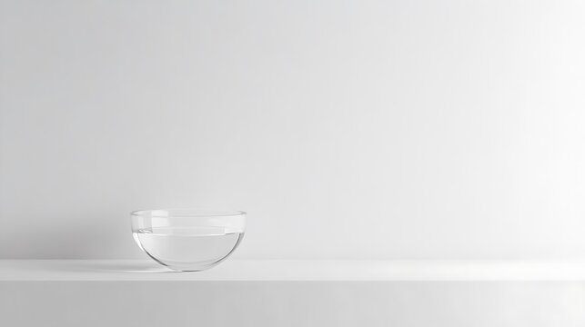 14. A minimalistic photo of a glass of water placed on a white background, with a focus on the clean simplicity of the image