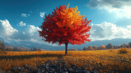 A time-lapse of the changing seasons over a single tree.