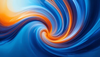 Fototapeta premium Abstract Swirling Blue and Orange Hues