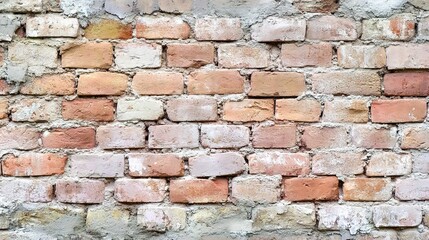 Fototapeta premium Textured Pastel Pink Brick Wall Background for Creative Projects