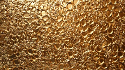 Intricate Abstract Glossy Gold Background with 3D Pattern Design