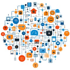 Obraz premium Interconnected Smart Home Devices Network System