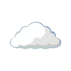 White cloud isolated flat vector illustration on white background