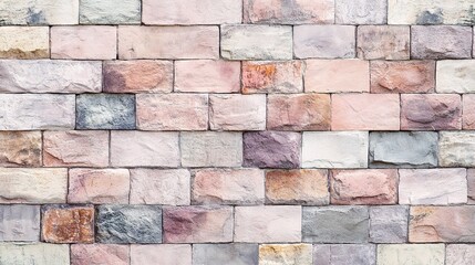 Obraz premium Pastel Pink Textured Brick Wall Background for Creative Projects