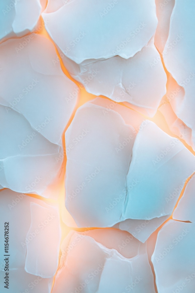 Poster abstract blue and peach textured background with cracked ice-like patterns