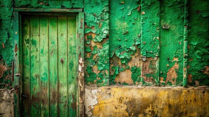 Grunge green wallpaper, aged and retro.  Vintage wall texture,  imperfect charm.