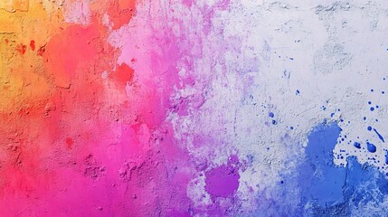 Obraz premium Vibrant Painted Concrete Texture with Colorful Splashes