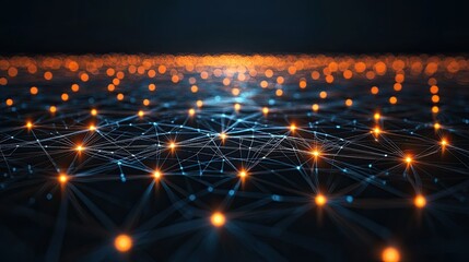 Fototapeta premium Illuminated Network: A Digital Universe of Connections