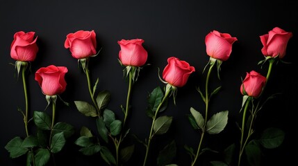 Valentine's Day or Wedding Background with Beautiful Roses. Concept for a romantic party invitation or love message. Premium and luxurious Ai-Generative.
