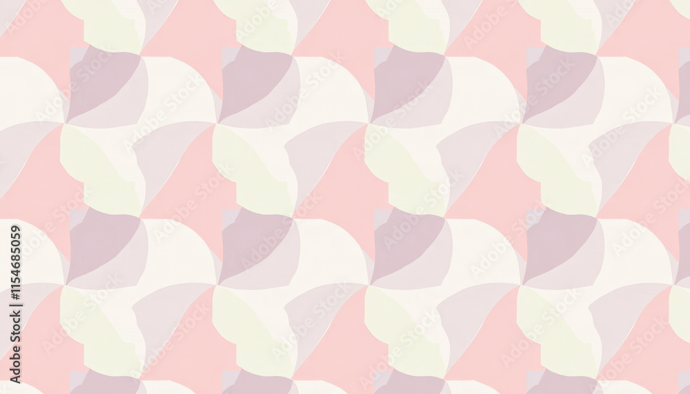 Poster abstract pastel colored distorted checkered patterns with a playful modern twist