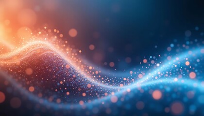 Fototapeta premium Abstract Blue and Orange Particle Wave Background