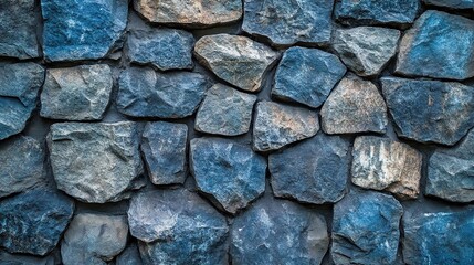 Fototapeta premium Dark Blue Rough Grainy Texture of Stone Wall Background Image