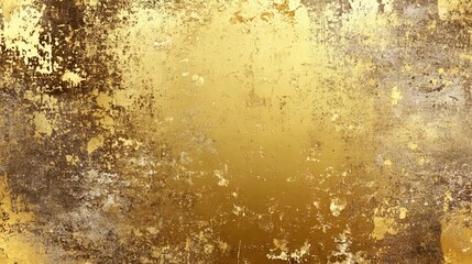Gold grunge texture with distressed effect - abstract patina background in vintage luxury style - elegant gold wall texture for design and creative projects - vector illustration