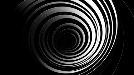 Obraz premium Abstract background with lines in circle. Art design spiral as logo or icon. A black figure on a white background and an equally white figure on the black side.