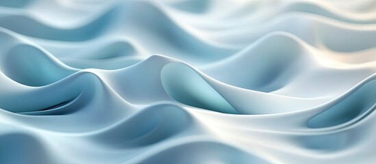 Obraz premium Abstract Blue Waves: A Serene Digital Landscape