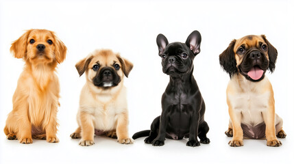 Fototapeta premium Set of cute dogs isolated on a white background