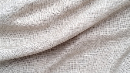Soft Linen Texture: A close-up, detailed view of natural linen fabric, showcasing its subtle texture, soft folds, and calming beige hue.  