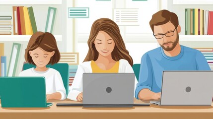 Fototapeta premium Engaging Children in Digital Literacy Learning