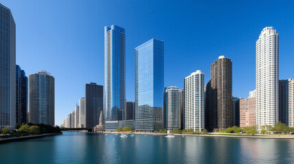 Obraz premium Panoramic view of a modern urban real estate landscape