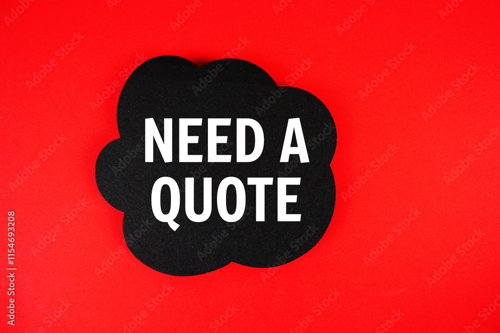 Poster need a quote? text with speech bubble on red background