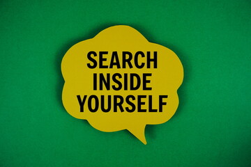 Search Inside Yourself text with speech bubble on green background