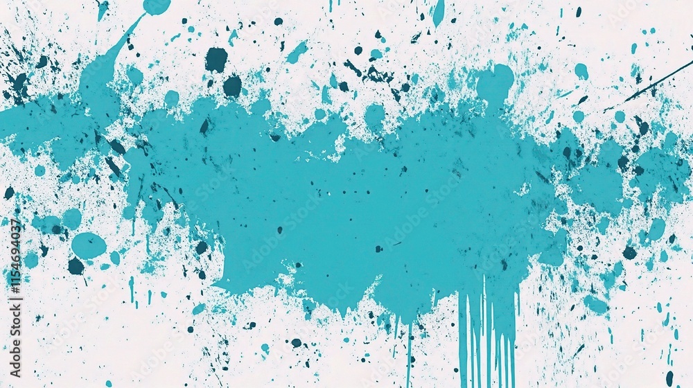 Poster vibrant cyan splashes on random textured background for design use