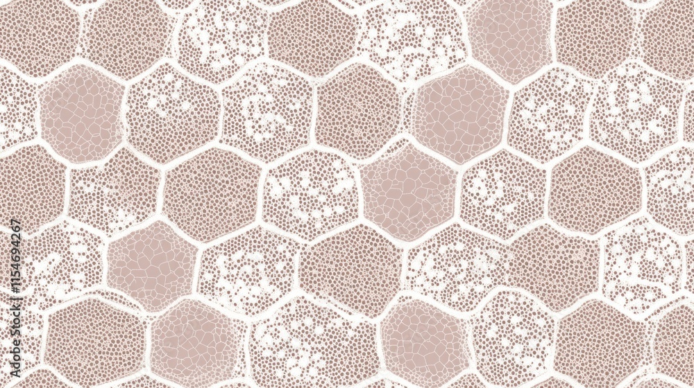 Poster abstract hexagonal pattern, textured background.