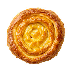 Cheese danish pastry isolated on transparent background remove png, clipping path