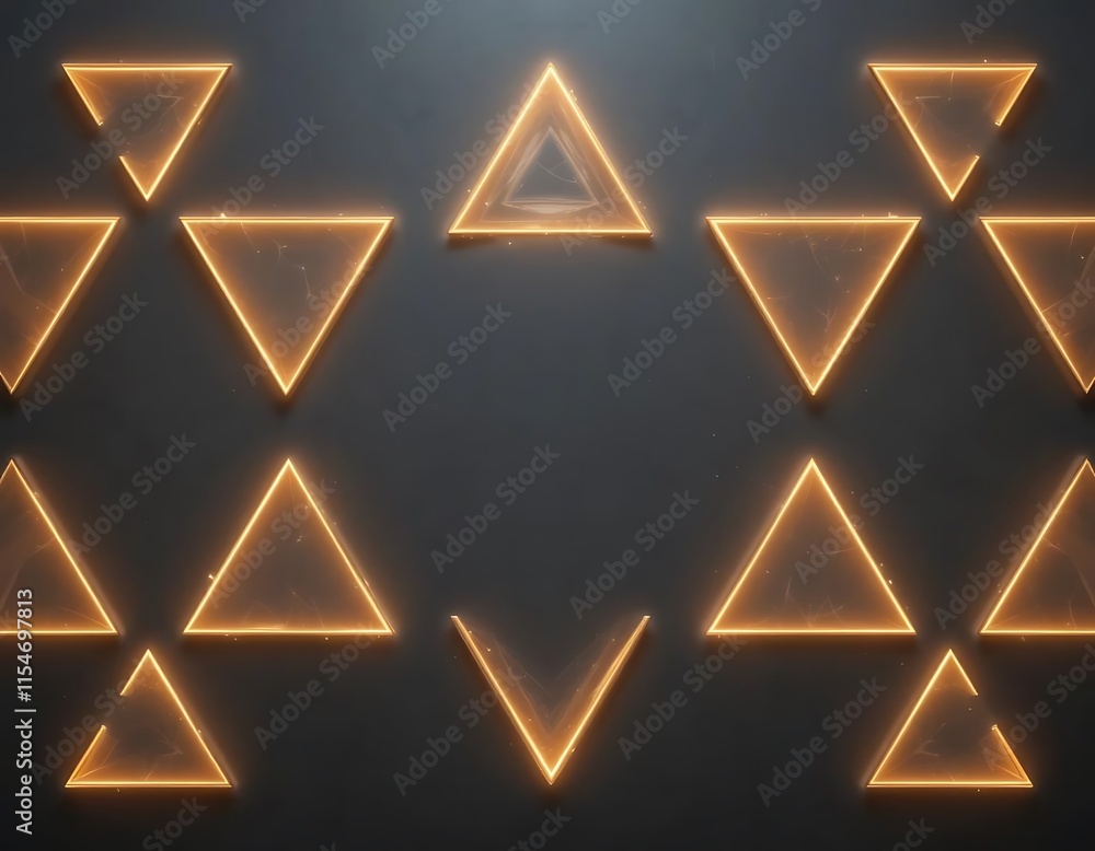 Aufkleber glowing triangles form abstract geometric pattern