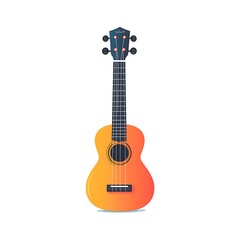 Obraz premium A Vibrant Orange Ukulele Musical Instrument