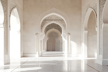 Obraz premium Serene Islamic Architecture: A Stunning Mosque Interior