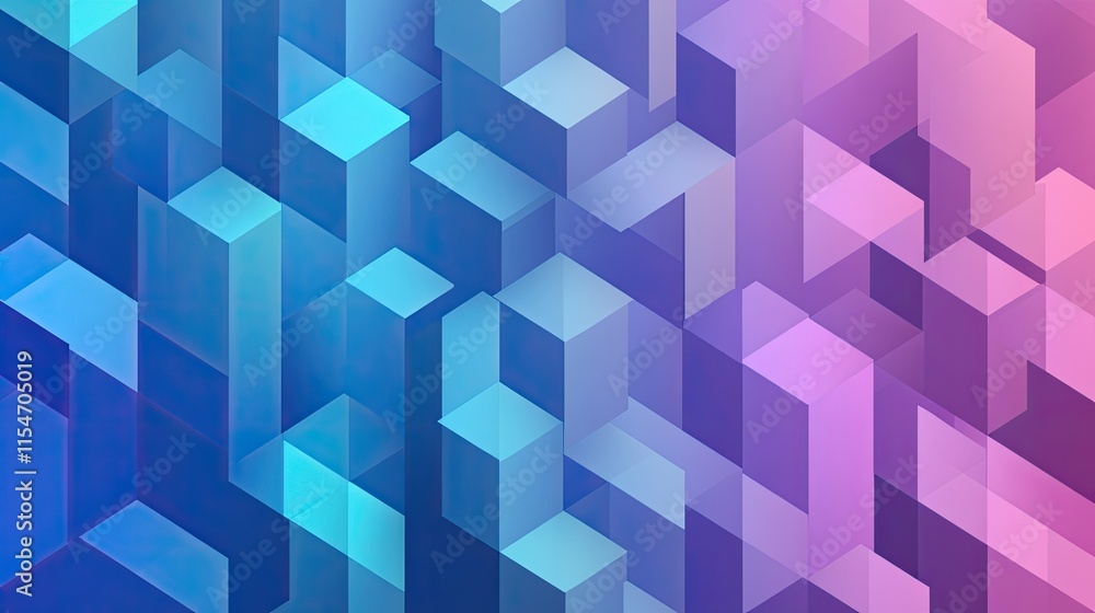 Poster abstract colorful geometric shapes with 3d effect and gradient background