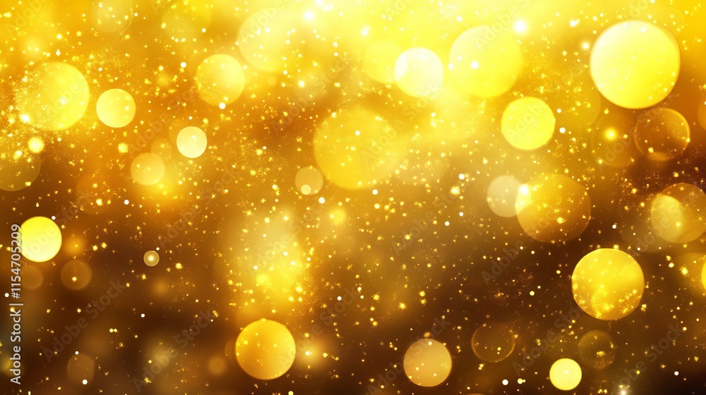 Aufkleber abstract bokeh light background with soft golden glow and blurred sparkling circles, perfect for ele