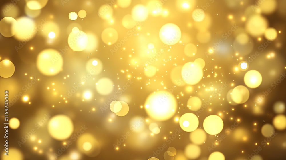 Aufkleber abstract bokeh light background with soft golden glow and blurred sparkling circles, perfect for ele