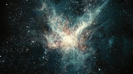 Naklejka premium Cosmic nebula with vibrant colors and stars.