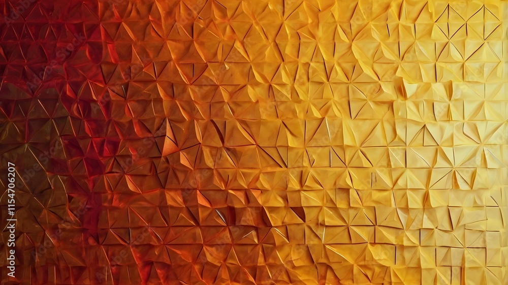Poster abstract mosaic background of orange gradient triangles