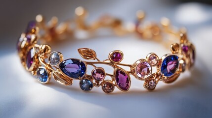 Unique Asymmetrical Gem Bracelet Design