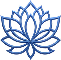 Elegant Lotus flower icon clipart for creative, decorative, and professional designs.