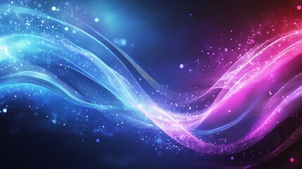 Fototapeta premium Dynamic Wavy Lines with Light Effects in Abstract Background Design