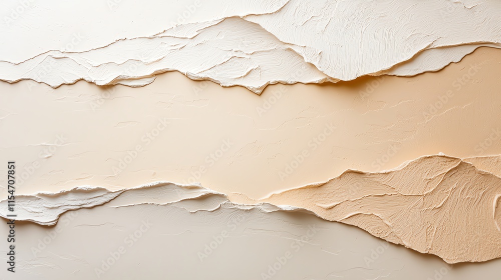 Aufkleber textured layers of cream and beige paper creating an abstract design aesthetic.