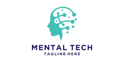 logo design head,connect,technology,modern,psychology,symbol,icon,idea,creative.